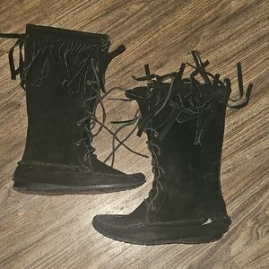 Stylish Black Fringe Women's Boots